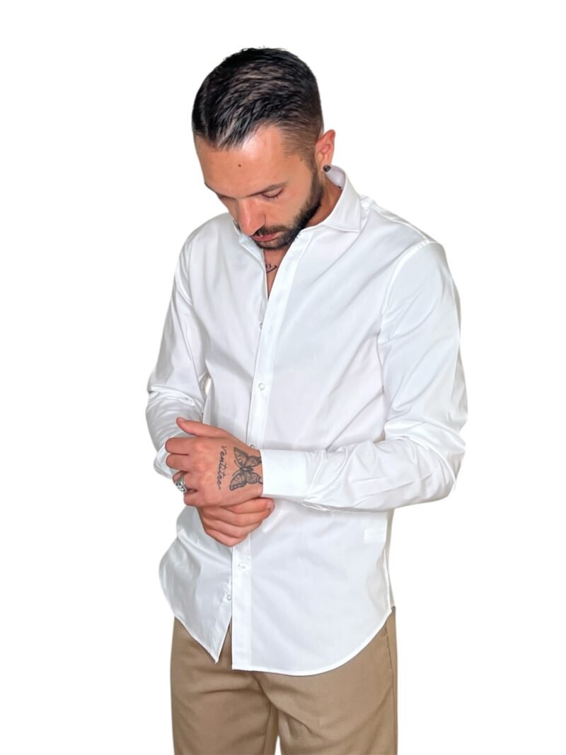 CAMICIA UOMO BIANCA SLIM FIT - immagine 3