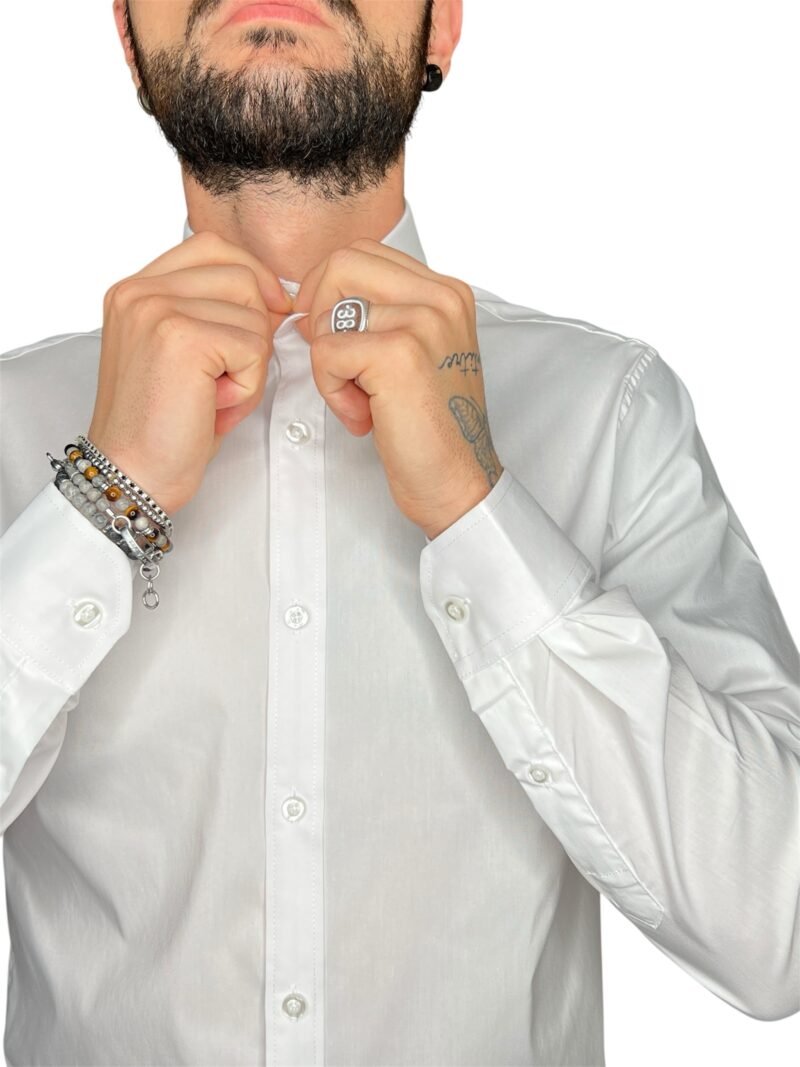 CAMICIA UOMO BIANCA SLIM FIT - immagine 4