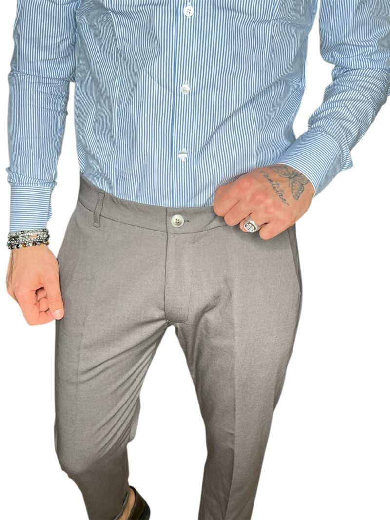 PANTALONE UOMO ELEGANTE GRIGIO - immagine 4