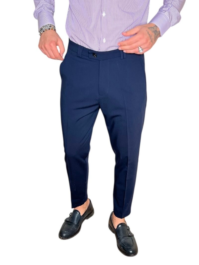 PANTALONE UOMO ELEGANTE BLU - immagine 6