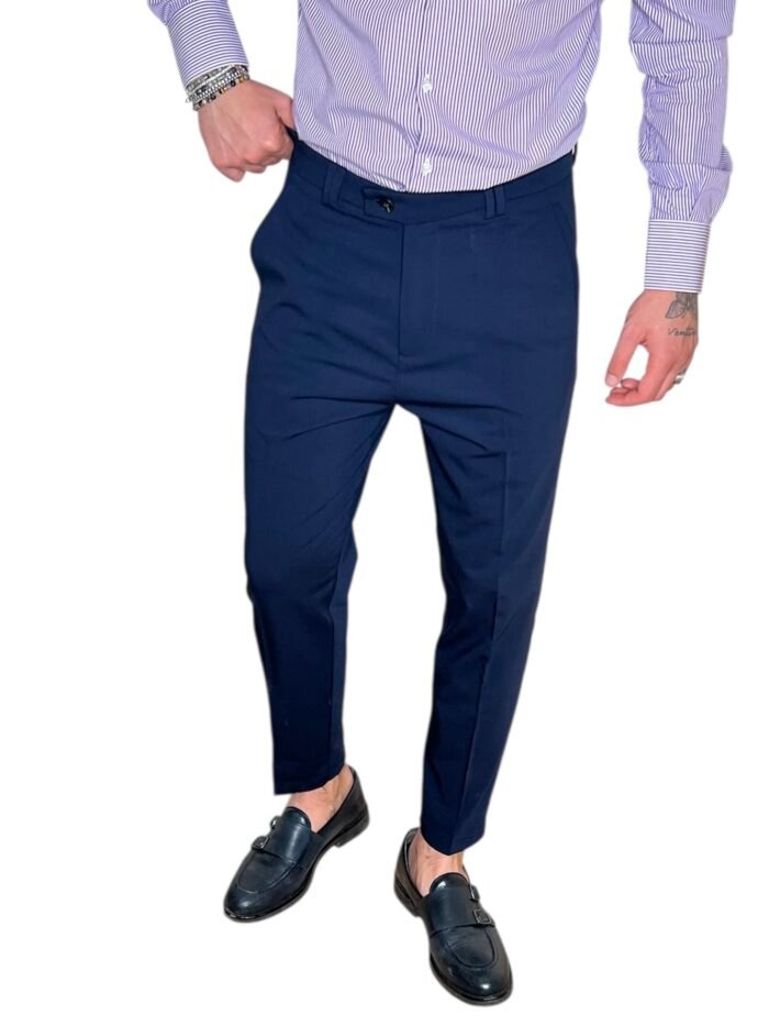PANTALONE UOMO ELEGANTE BLU