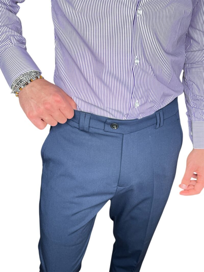 PANTALONE UOMO ELEGANTE BLU - immagine 3
