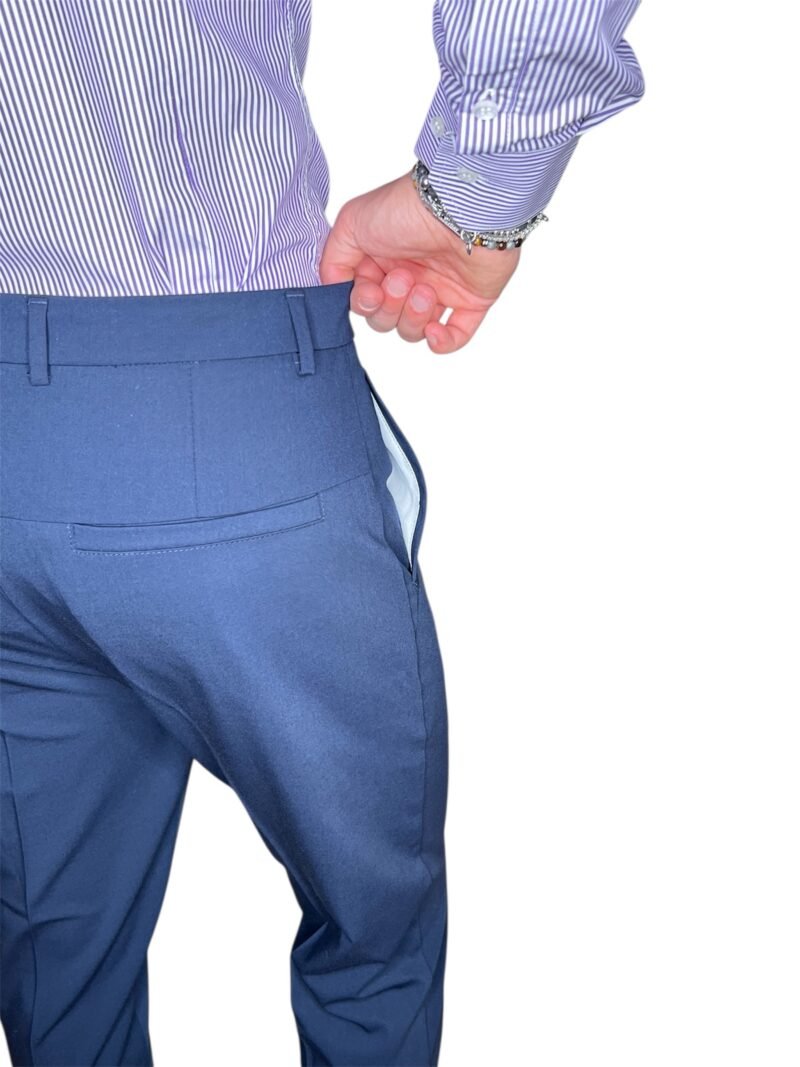 PANTALONE UOMO ELEGANTE BLU - immagine 2