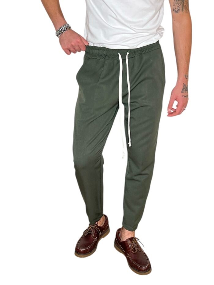 PANTALACCIO UOMO VERDE CON COULISSE