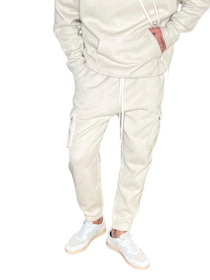 TUTA UOMO EFFETTO MAGLIA CON CARGO PANTS PANNA - immagine 8