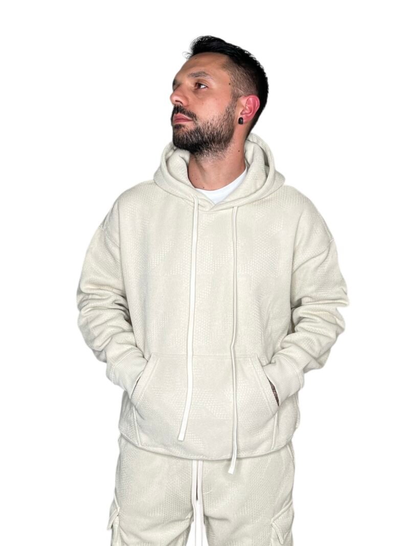 TUTA UOMO EFFETTO MAGLIA CON CARGO PANTS PANNA - immagine 5