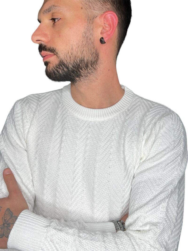 MAGLIONE GIROCOLLO BIANCO - immagine 2