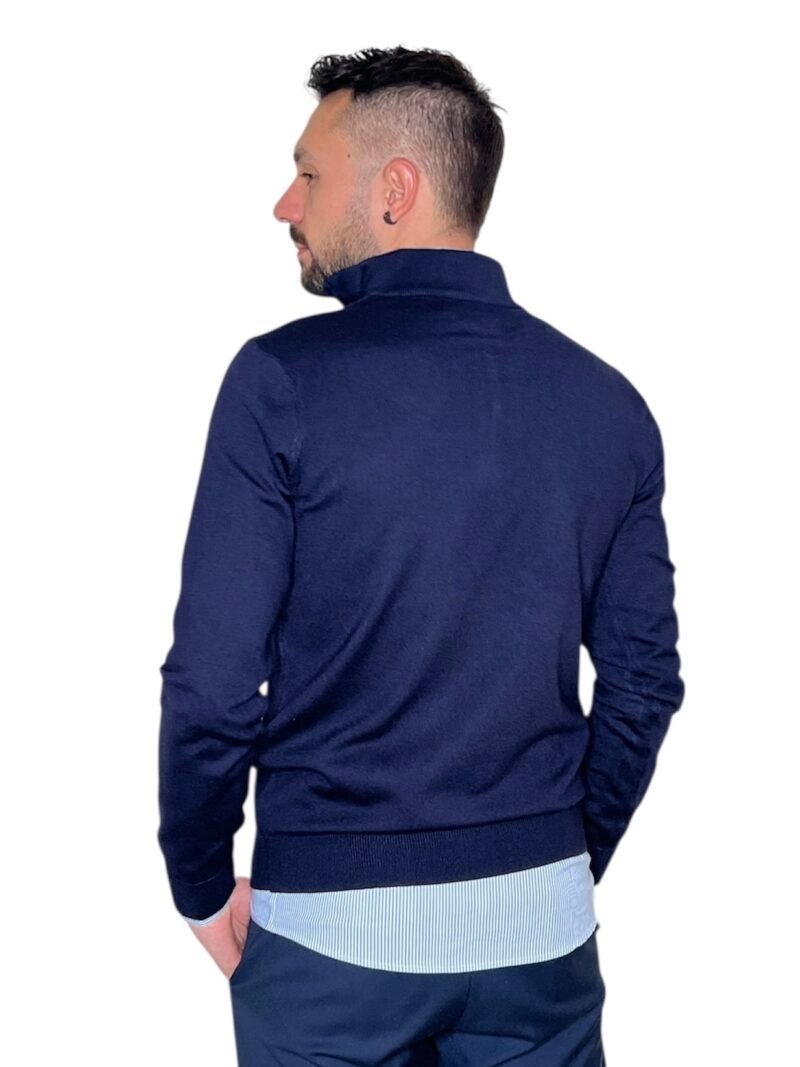 MAGLIA UOMO MEZZO COLLO CON ZIP BLU - immagine 3