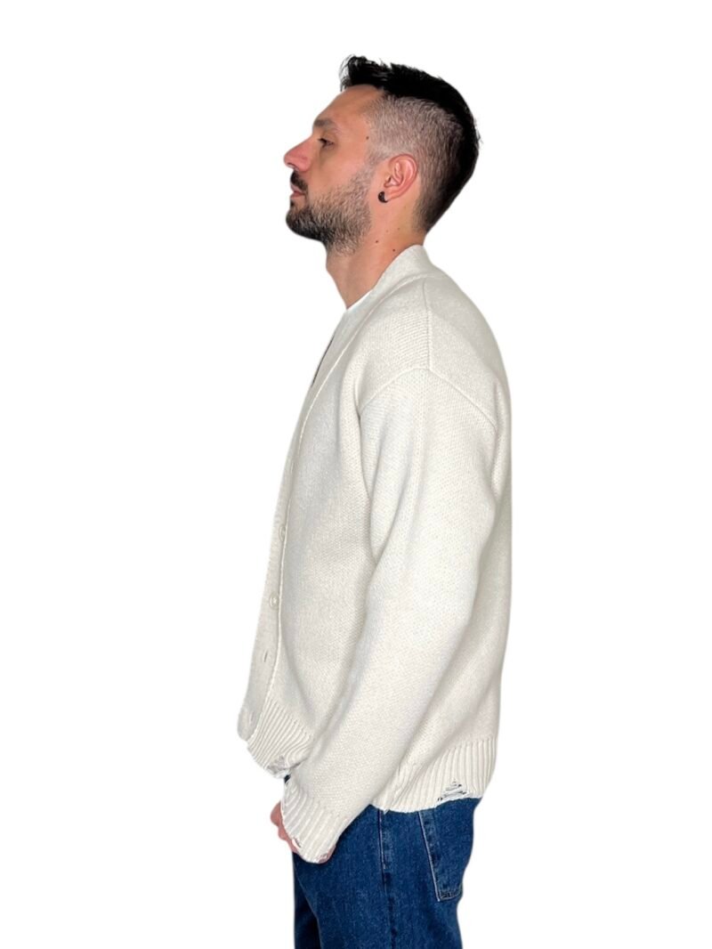 CARDIGAN CON ROTTURE PANNA - immagine 4