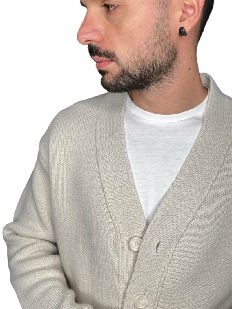 CARDIGAN CON ROTTURE PANNA - immagine 5