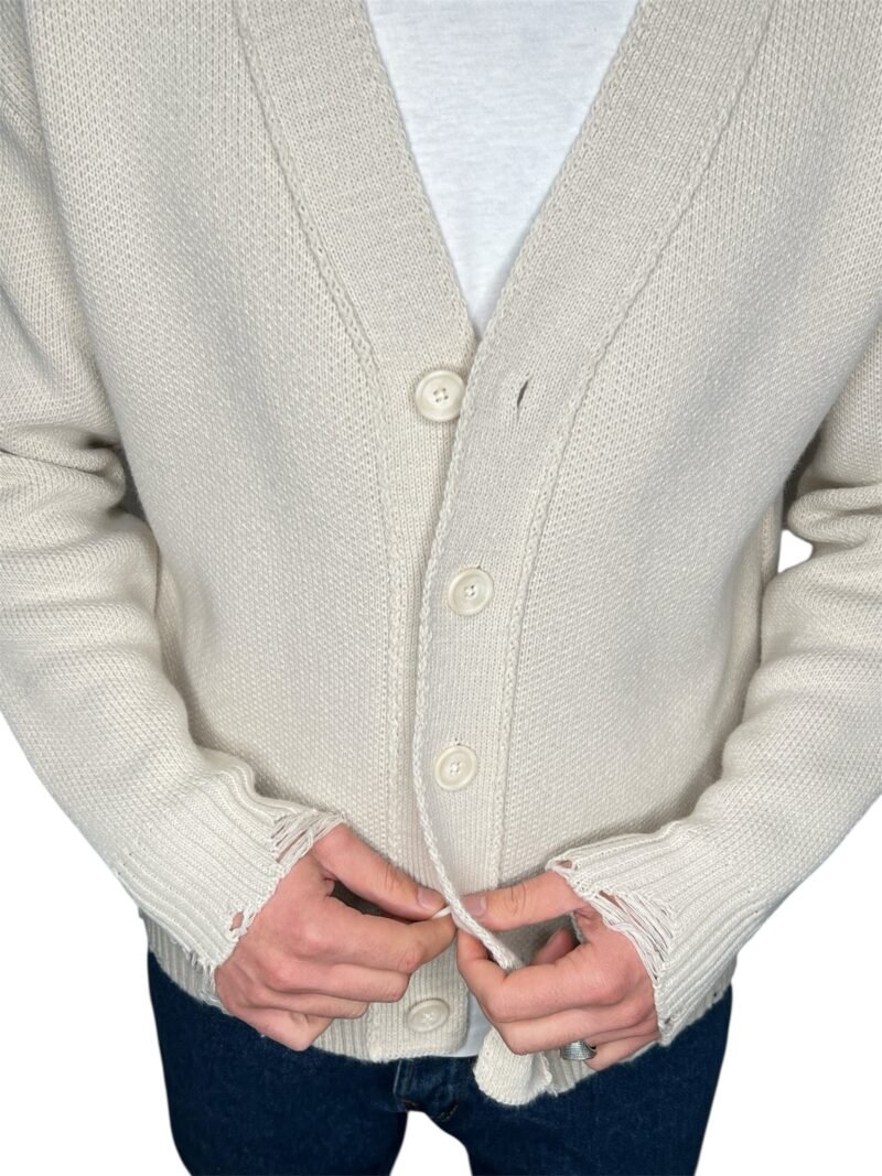 CARDIGAN CON ROTTURE PANNA - immagine 6